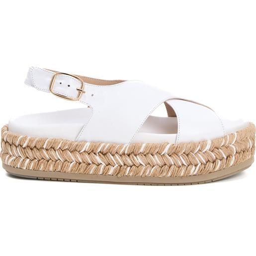 PALOMA BARCELO zeppa corda pelle bianca