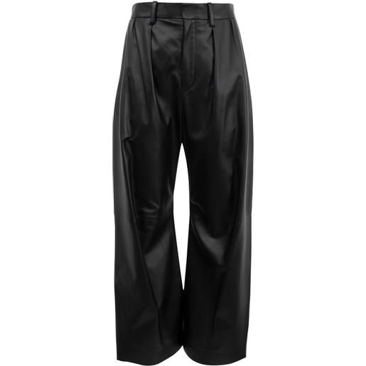 LOEWE pantaloni a palazzo in pelle - nero