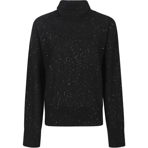 Fabiana Filippi maglione a collo alto con paillettes - nero