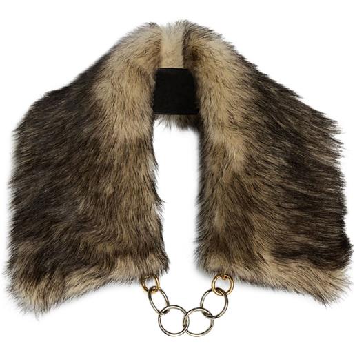 Jil Sander colletto in shearling - marrone