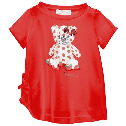 Monnalisa maxi t-shirt con teddy strass