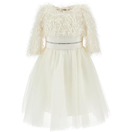 Monnalisa abito tulle manoseta con frangette