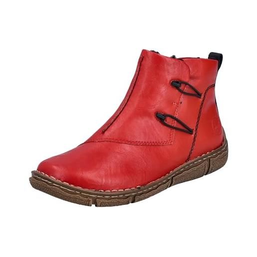 Rieker Stivali Corti Donna - Colore Rosso, Modello Polpaccio, Comodi E Alla Moda