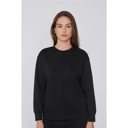 Tezenis felpa pesante maniche lunghe girocollo soft touch donna nero