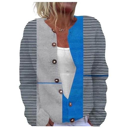 Gienslru cardigan donna lungo elegante maglieria a maniche lunghe, leggero aperto sul davanti con tasche, maglia morbida casual, golfino comodo per autunno inverno, taglie forti coprispalle giacca