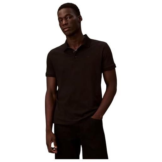 Calvin Klein ss classic monogram polo, nero (nero), xxl uomo