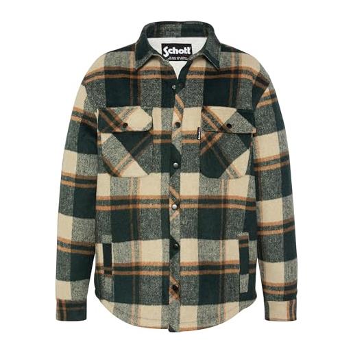 Schott NYC cary-vert checks-l giacca, verde, l uomo