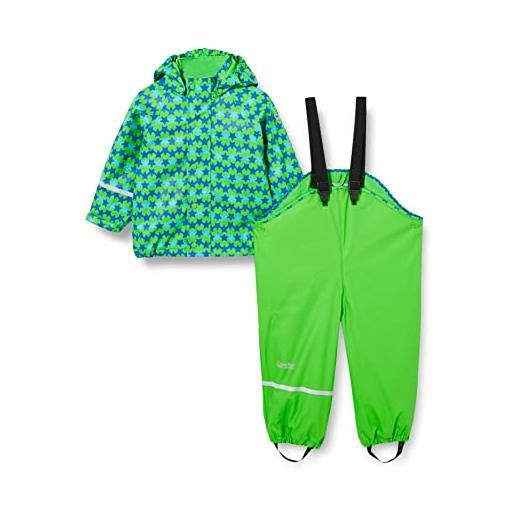 CareTec rain suit - pu w. Fleece, impermeabile e pantaloni impermeabili bambini e ragazzi, green (974), 3 anni