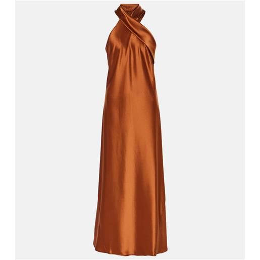 Galvan abito lungo pandora in raso