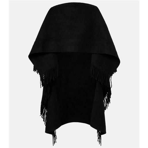 Toteme poncho in misto lana con frange