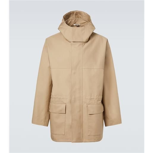 Auralee giacca in gabardine di cotone con cappuccio