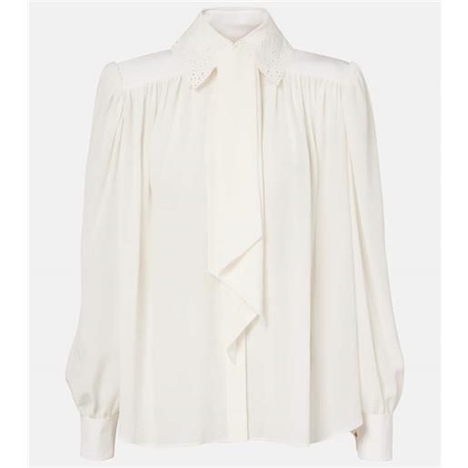 Chloe chloã© blusa in crãªpe de chine di seta con dettaglio foulard