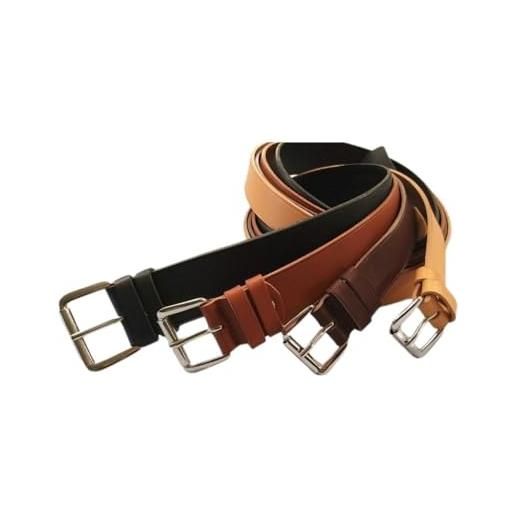 MELONI cintura cinta in vera pelle artigianale, design classico, uomo donna, fibbia rullino resistente, disponibile in nero, marrone, cognac e cuoio (cuoio, 4 cm x 120 cm)