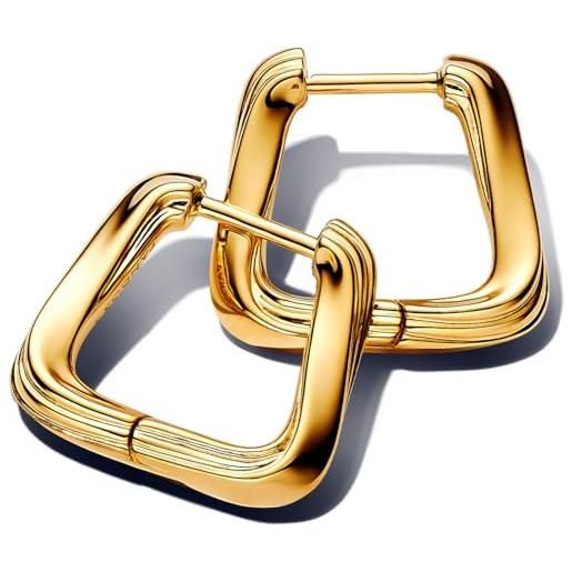 Pandora essence 263875c00 - orecchini a cerchio in argento sterling placcato oro 14 carati