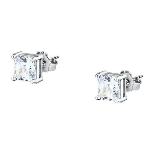 Morellato orecchini da donna in argento 925% sostenibile, zirconi bianchi, collezione tesori - saiw177