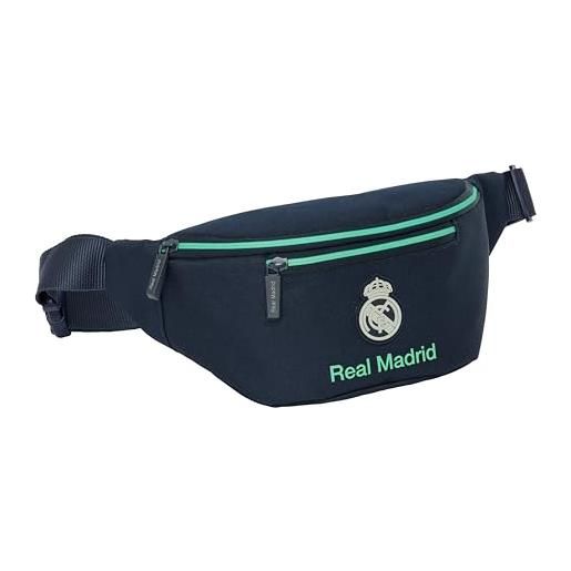 safta real madrid, 25/26, marsupio con tasca esterna, ideale per giovani e bambini di diverse età, comodo e versatile, qualità e resistenza, 23 x 9 x 12 cm