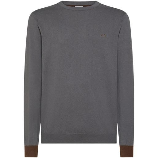 SUN 68 maglione girocollo lana e cotone toppa