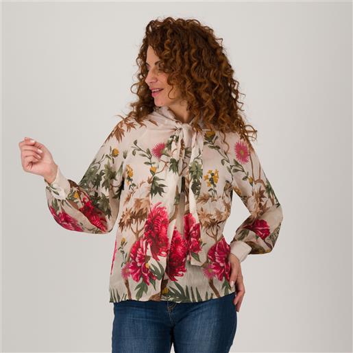 EVA Franco Ciambella camicia fantasia con fiocco