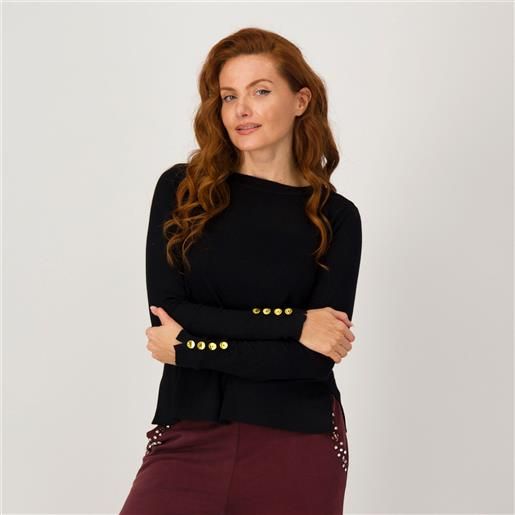 Oltre maglia con bottoni gioiello al polso