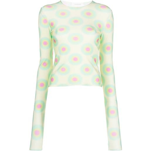 Sportmax t-shirt girocollo con stampa - giallo