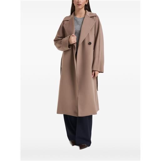 Weekend Max Mara cappotto doppiopetto resina con cintura - marrone