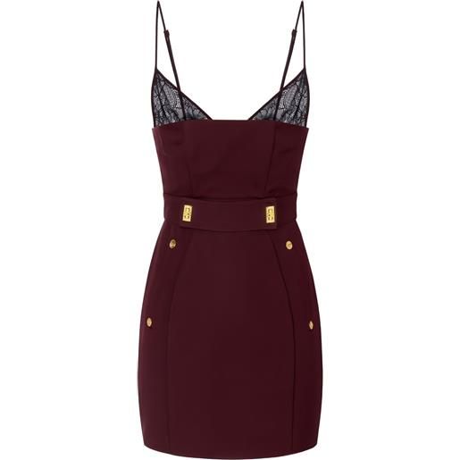 Elisabetta Franchi abito corto con dettaglio in pizzo - rosso