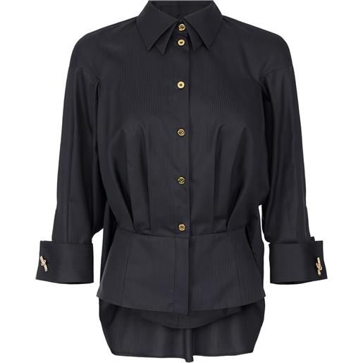 Elisabetta Franchi camicia con motivo jacquard - nero