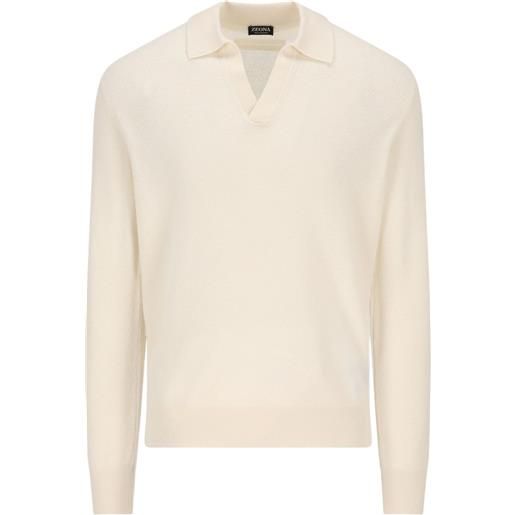 Zegna polo a maniche lunghe - toni neutri