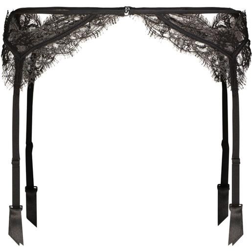 Kiki de Montparnasse reggicalze con bordo di pizzo - nero