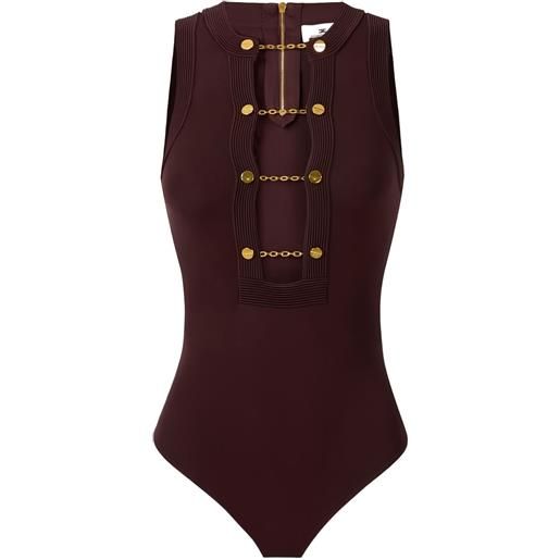 Elisabetta Franchi body con catena - rosso