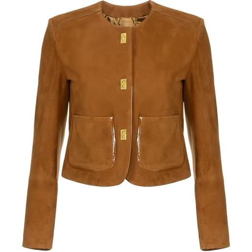 Elisabetta Franchi giacca con tasche applicate - marrone