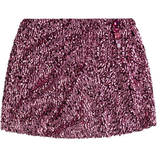 AREA minigonna con paillettes - rosa