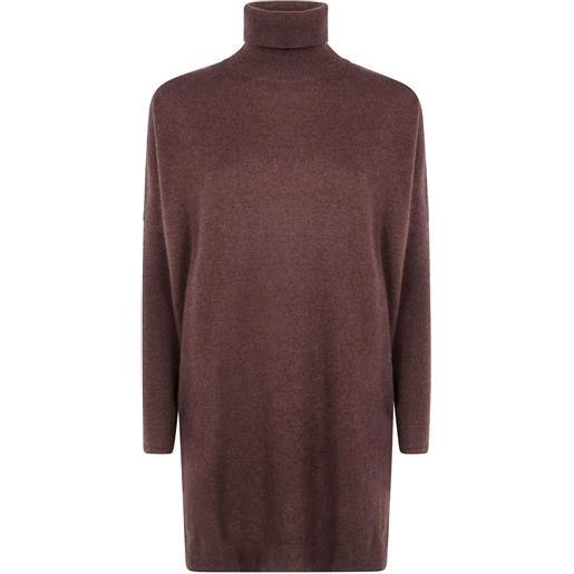 absolut cashmere abito midi a collo alto - marrone
