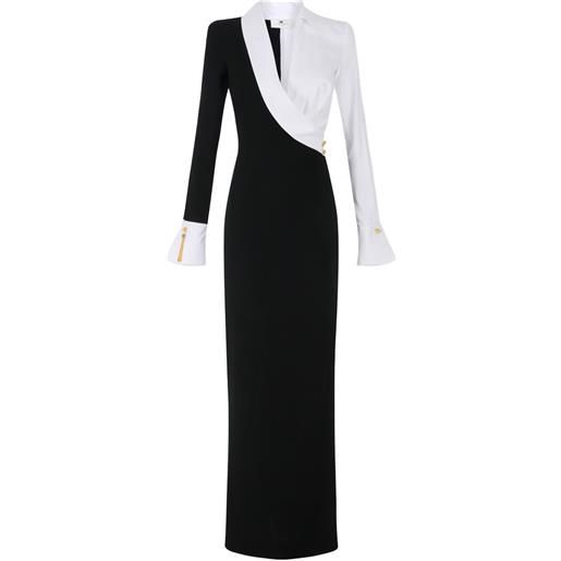 Elisabetta Franchi abito lungo con spacco - nero