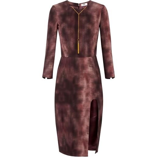 Elisabetta Franchi abito midi con stampa pitonata - viola