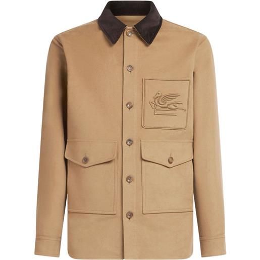 ETRO giacca con ricamo pegaso - toni neutri