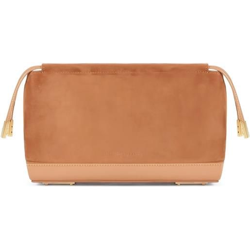Elisabetta Franchi pouch con logo - marrone