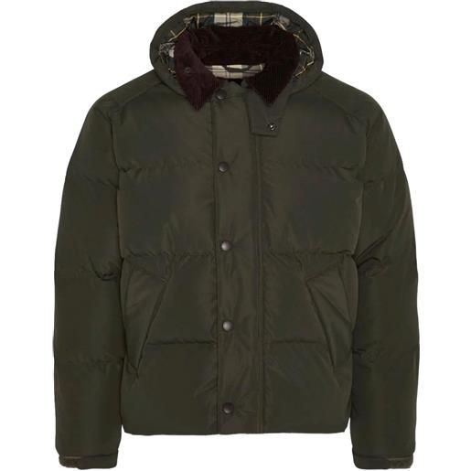 Barbour giacca con cappuccio e colletto in velluto a coste - verde
