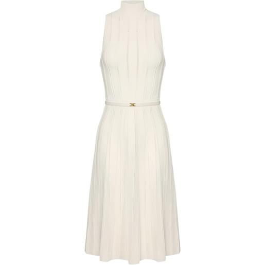 Elisabetta Franchi abito midi a collo alto - toni neutri