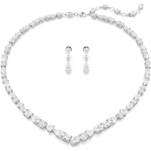 SWAROVSKI set collana e orecchini mesmera, bianco 5674306