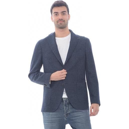 Boglioli giacca uomo in fantasia pied de poule blu 62