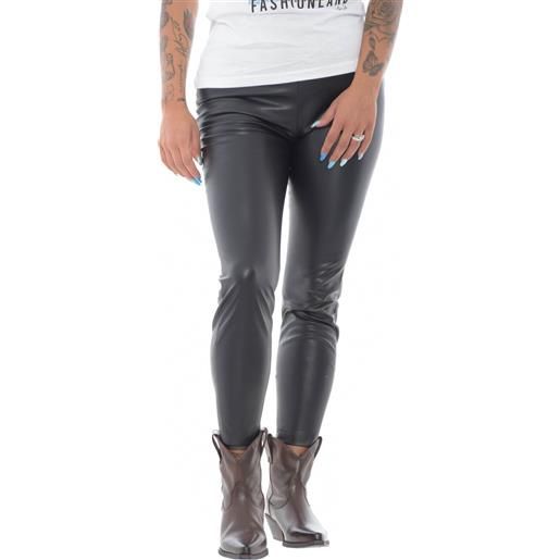 Liu Jo pantaloni donna in ecopelle spalmato nero 44