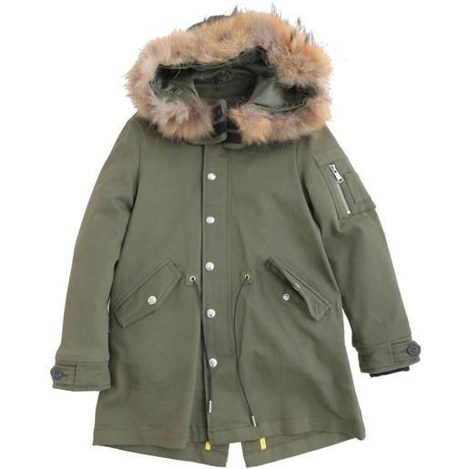 John Richmond parka bambina con pelliccia jacobin verde militare 8a