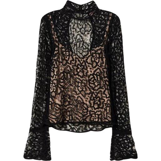 Twinset Milano maglia donna in pizzo nero s