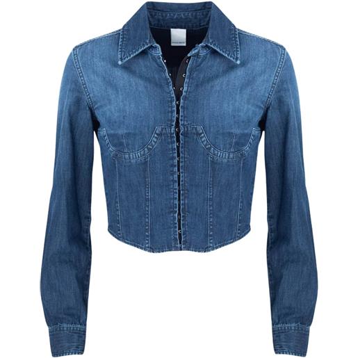Camicia Jeans Donna Lunga Tunica Denim – Casual Maniche Lunghe, Slim Fit, Cotone Leggero