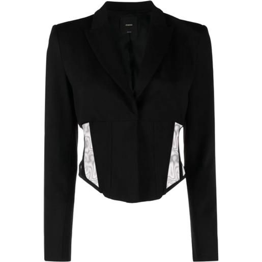 Pinko giacca donna goldrake in punto stoffa nero 40,42