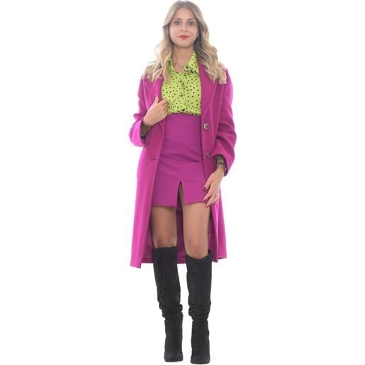 Pinko cappotto donna enter in panno viola m