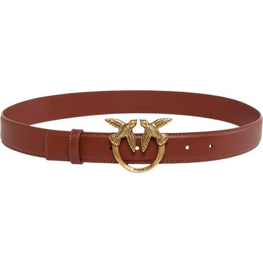 Pinko cintura donna love birds in pelle 3cm marrone s, m