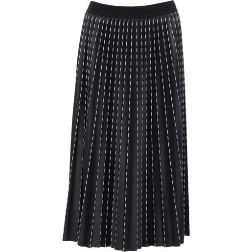 Ermanno Scervino gonna in ecopelle con vita logata nero 44