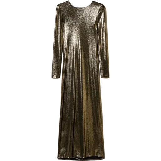 Twinset Milano abito donna laminato con drappeggio oro 38,40